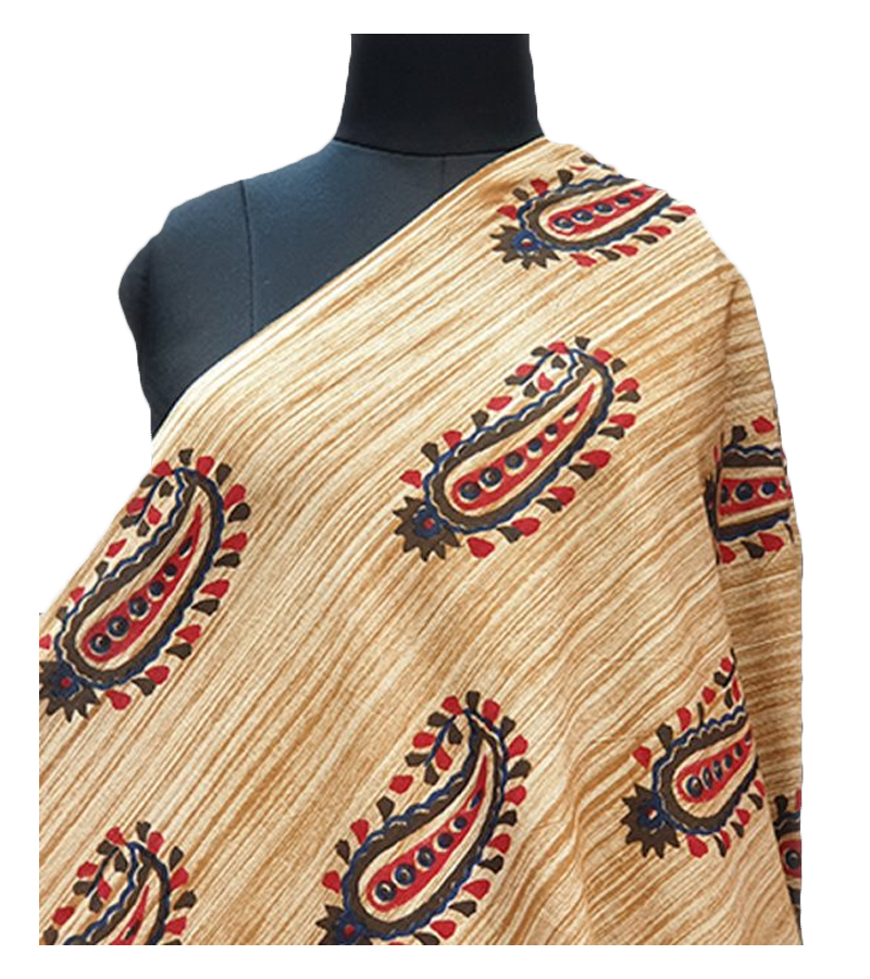 Black - Natural Dyed Cotton Hand Block Bagh Print Fabric 04